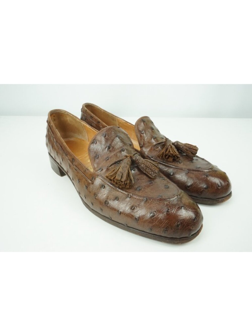 John Lobb Bespoke Ostrich Quill Tassel Loafer Sz 7D